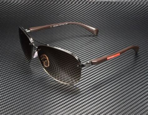 Prada Linea Rossa Men's PS 56MS Sunglasses Gunmetal/Brown 